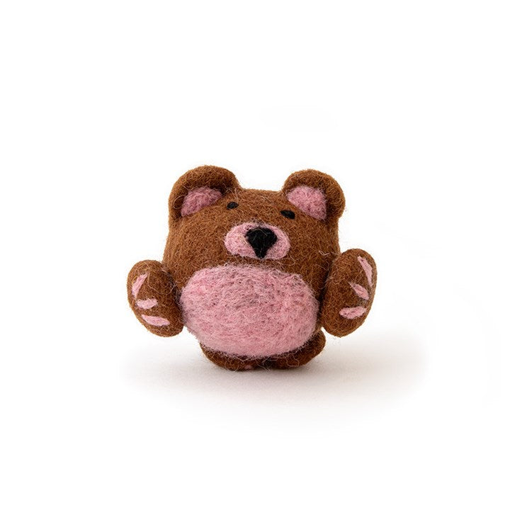 MoMo Felt Brown Bear Cat Toy image 0